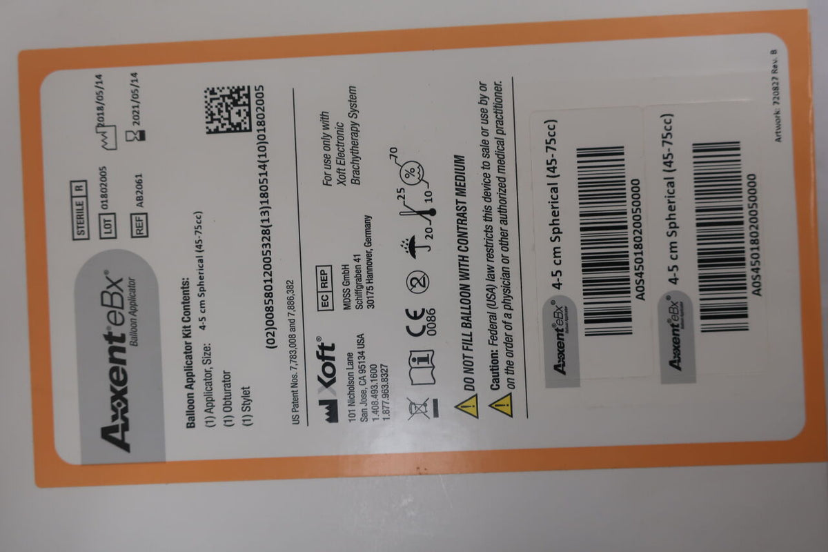 AB2061 - XOFT - Xoft Axxent eBx Balloon Applicator 4-5cm Spherical, 45-75cc, (BX/1)