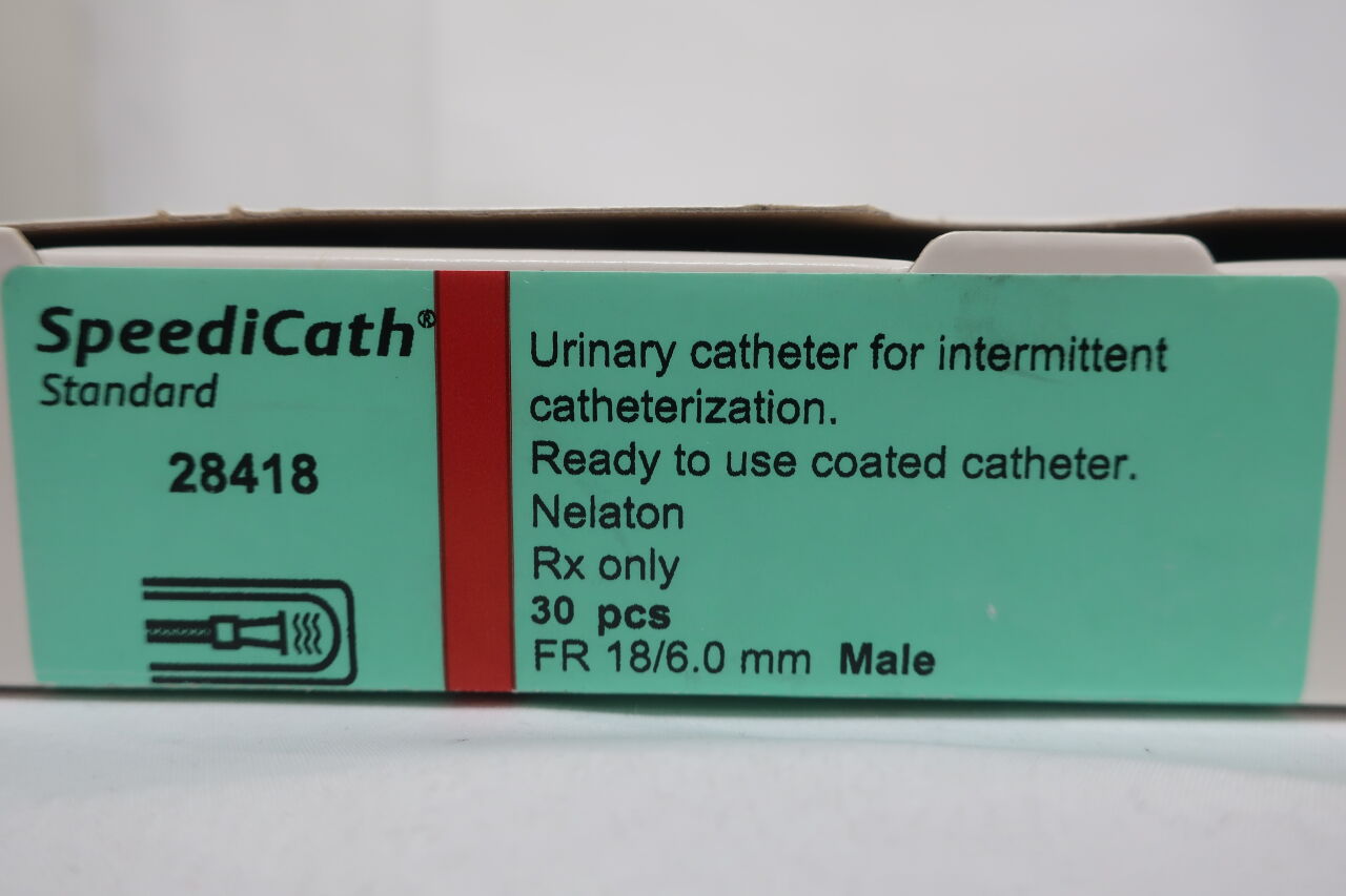 28418 - COLOPLAST - SpeediCath Standard Urinary Catheter For Intermittent Catheterization  Fr 18/6.0mm Male , (BX/30) - ( Expiry Date: 2017-09-10 )