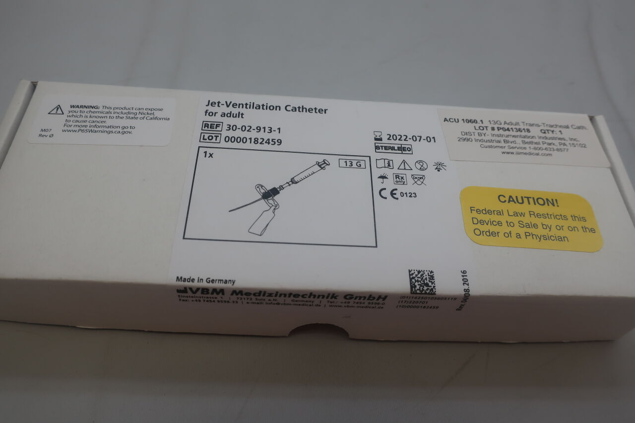 30-02-913-1 - VBM - Jet-Ventilation Catheter 13g, (BX/1) - ( Expiry Date: 2022-07-01 )