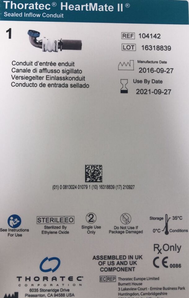 104142 - THORATEC - Heartmate II Sealed Inflow Conduit
, () - ( Expiry Date:  )