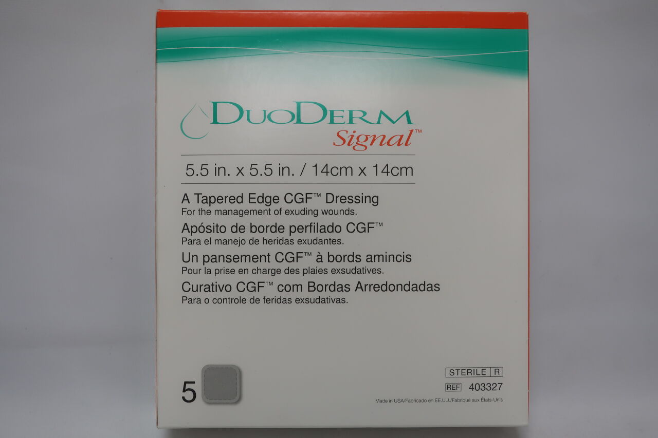 403327 - CONVATEC - DuoDerm Signal a Tapered Edge CGF Dressing 5.5" x 5.5" / 14cm x 14cm , (BX/1) - ( Expiry Date: 2019-04-01 )