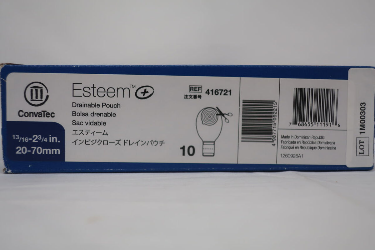 416721 - CONVATEC - Esteem Drainable Pouch 13/16-2 3/4" x 20-70mm, (BX/5)