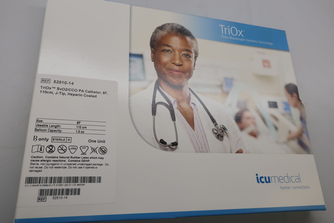 52510-14 - ICU MEDICAL - ICU Medical TriOx SvO2/CCO PA Catheter 8F x 110cm, J-Tip, Heparin, (BX/1) - ( Expiry Date: 2021-08-01 )