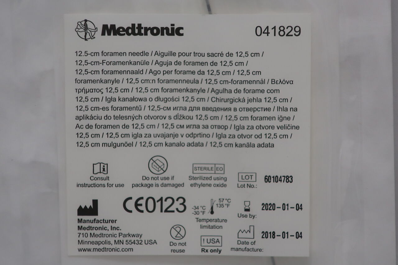 041829 - MEDTRONIC - InterStim 5.0" 20G Foramen Needle for Sacral Nerve Stimulation, (EA) - ( Expiry Date: 2020-01-04 )