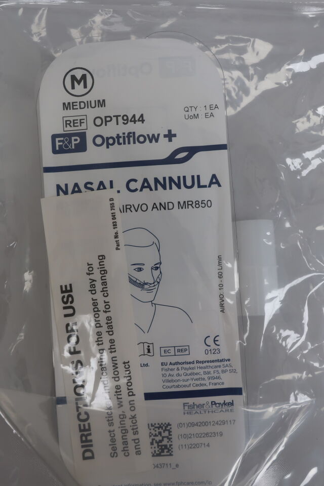 OPT944 - FISHER & PAYKEL - Fisher & Paykel Optiflow+ Nasal Cannula, Medium for Airvo and MR850, () - ( Expiry Date: N/A )