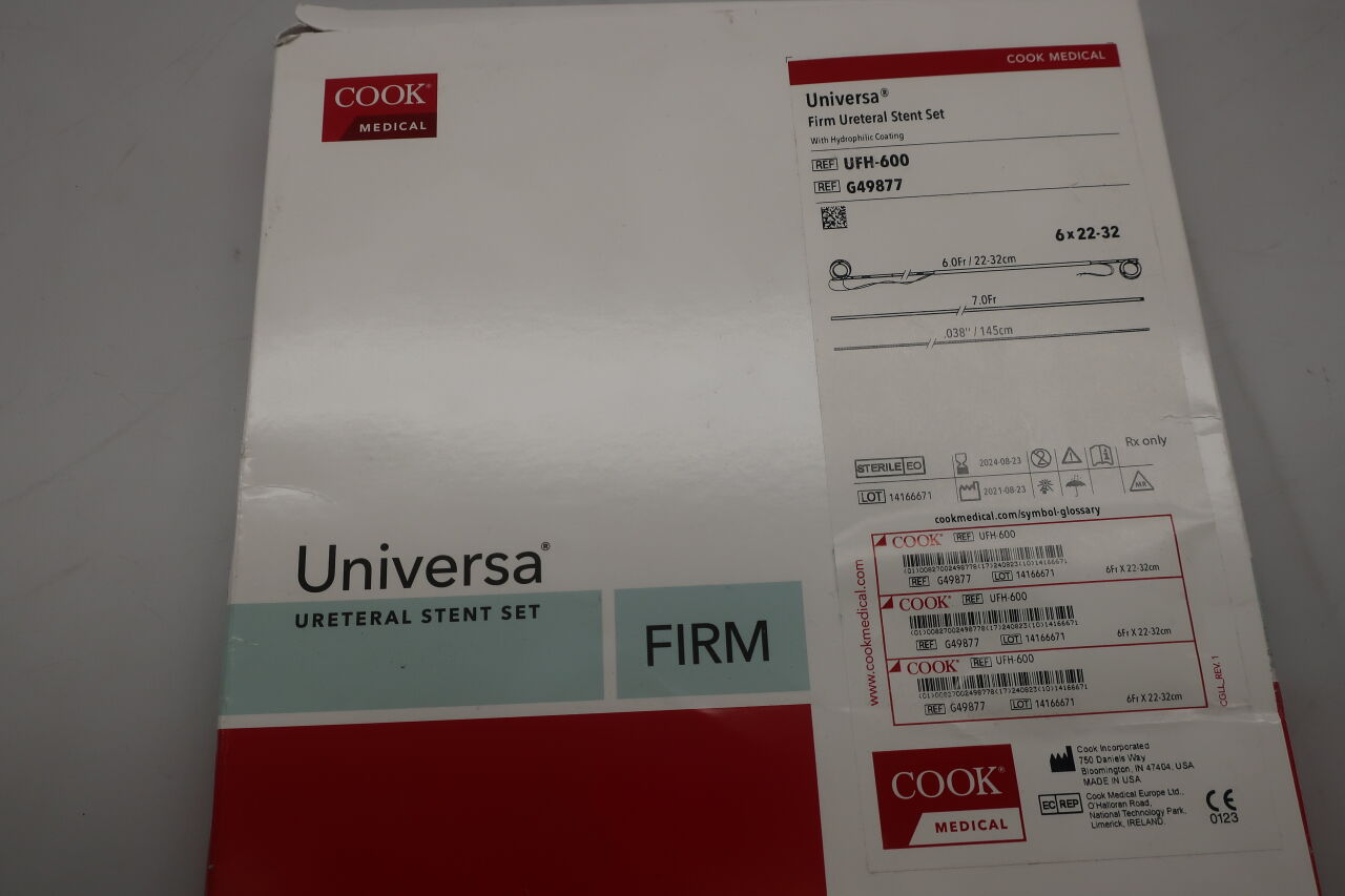 G49877 - COOK - Universa Firm Ureteral Stent Set, 6F x 22-32cm
, () - ( Expiry Date: 2024-08-23 )