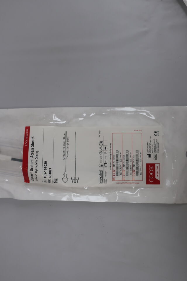 G34877 - COOK - Flexor Ureteral Access Sheath with AQ Hydrophilic Coating, 10.7 Fr ID, 20 cm Length, (EA) - ( Expiry Date: 2022-12-03 )