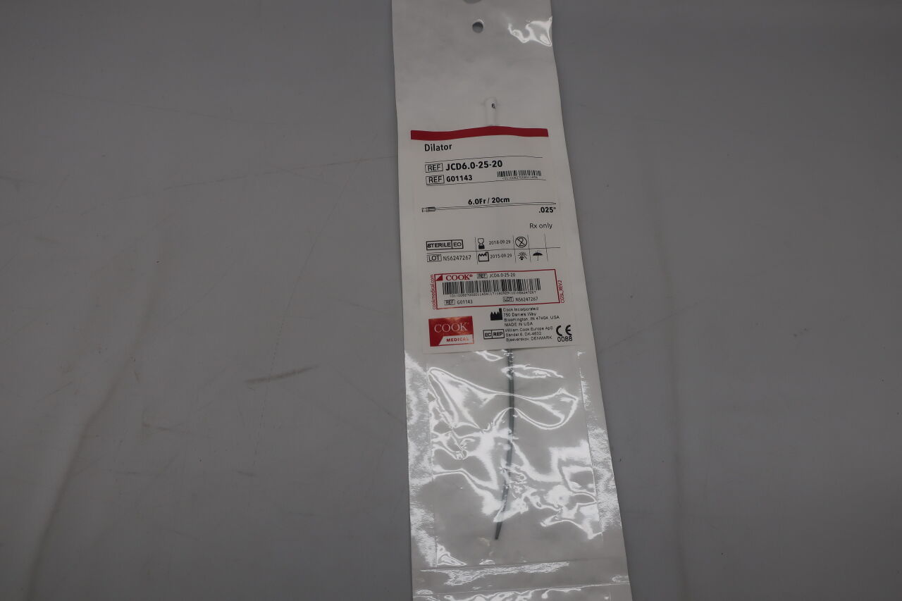 G01143 - COOK - Standard Dilator, 6 Fr x 20 cm Length, (EA) - ( Expiry Date: 2018-09-29 )
