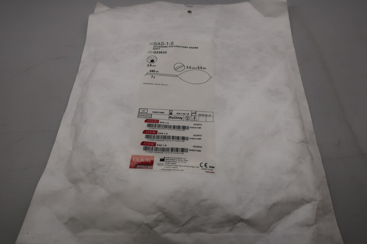 G22632 - COOK - AcuSnare Polypectomy Standard Oval Soft Snare, 2.5 x 5.5 cm Size, 7 Fr Sheath Size, (EA) - ( Expiry Date: 2021-02-12 )