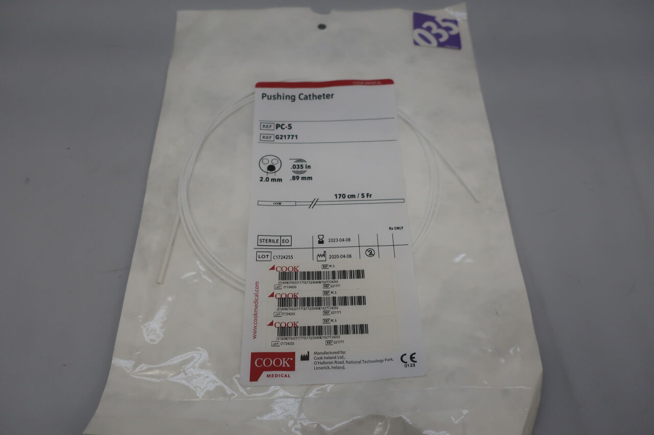 G21771 - COOK - Pushing Catheter - PC-5 - 5Fr x 170cm x .035", () - ( Expiry Date: 2022-05-15 )