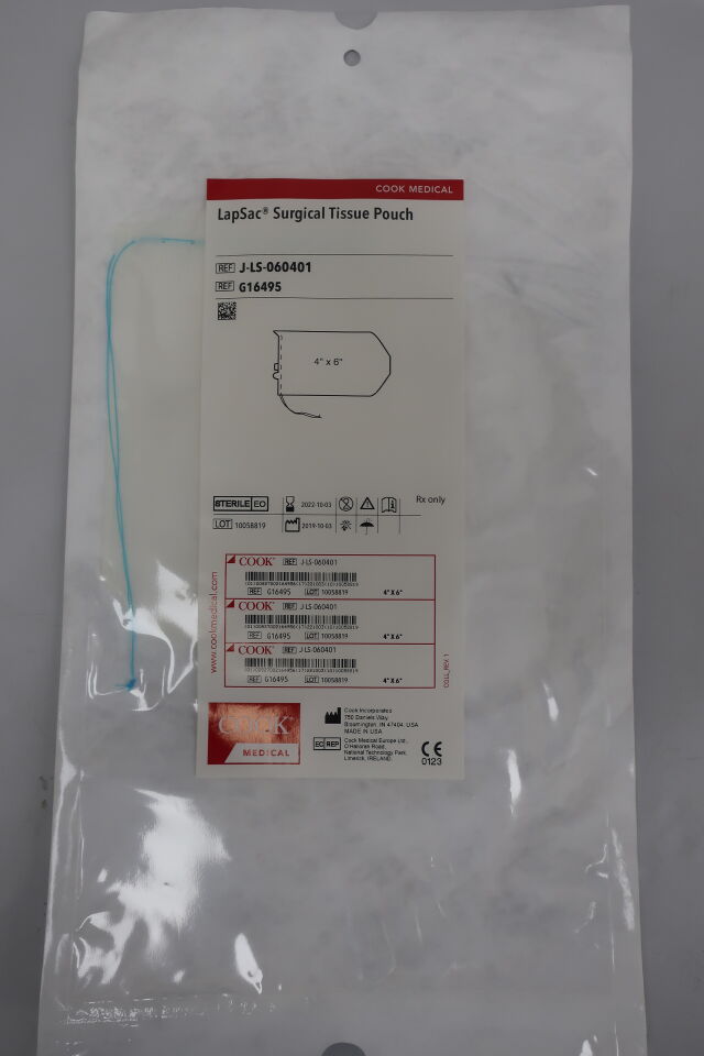 G16495 - COOK - LapSac Surgical Tissue Pouch 4" x 6", 200ml, () - ( Expiry Date: 2022-10-03 )