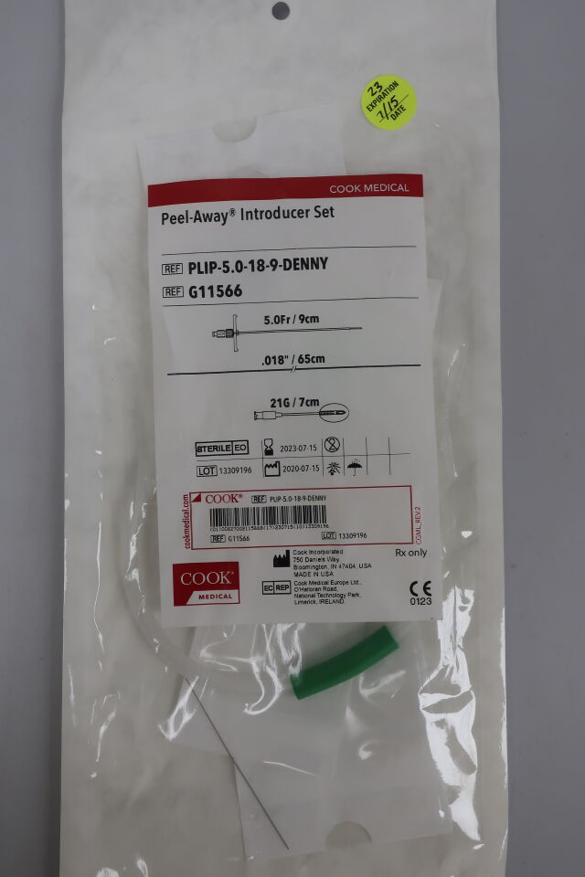 G11566 - COOK - peel-away introducer set, denny modification 5f x 65cm, (EA) - ( Expiry Date: 2023-07-15 )