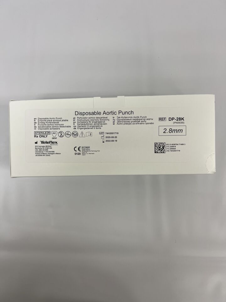 DP-28K - TELEFLEX - premium diamond edge 2.8mm aortic punch, 7.75" handle, (BX/6) - ( Expiry Date: 2022-08-19 )