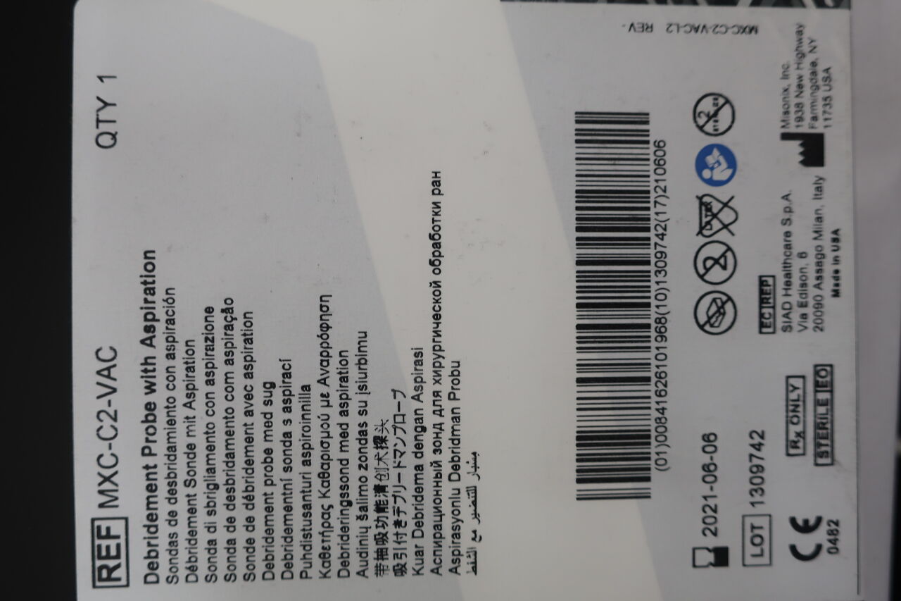 MXC-C2-VAC - MISONIX - sonicone debridement probe with aspiration, (BX/1) - ( Expiry Date: 2023-10-06 )