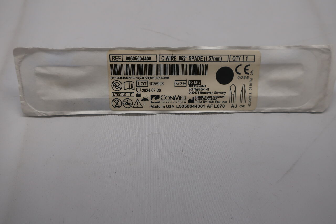 00505004400 - CONMED - c-wire pak, double ended orthopaedic wire, spade 0.062", () - ( Expiry Date: 2022-10-30 )