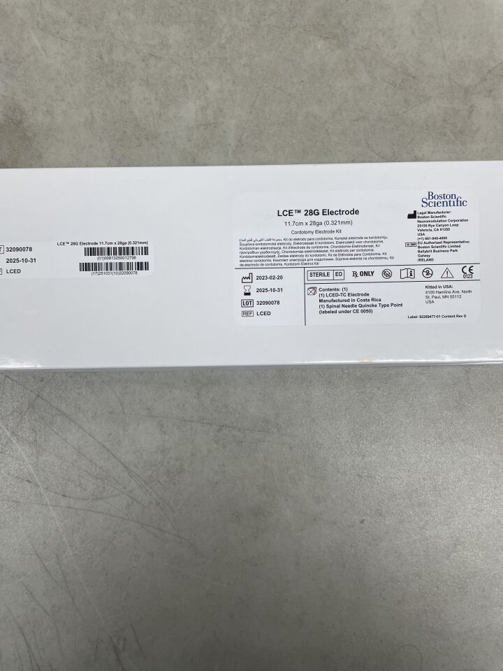LCED - BOSTON SCIENTIFIC - LCE Electrode Cordotomy Kit, 11.7cm x 28G
, () - ( Expiry Date: 2021-02-01 )