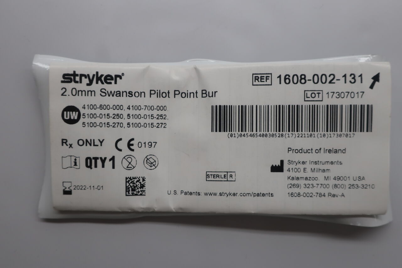 1608-002-131 - STRYKER - Swanson Pilot Point Burr, 2 mm Head Diameter, (EA) - ( Expiry Date: 2022-11-01 )