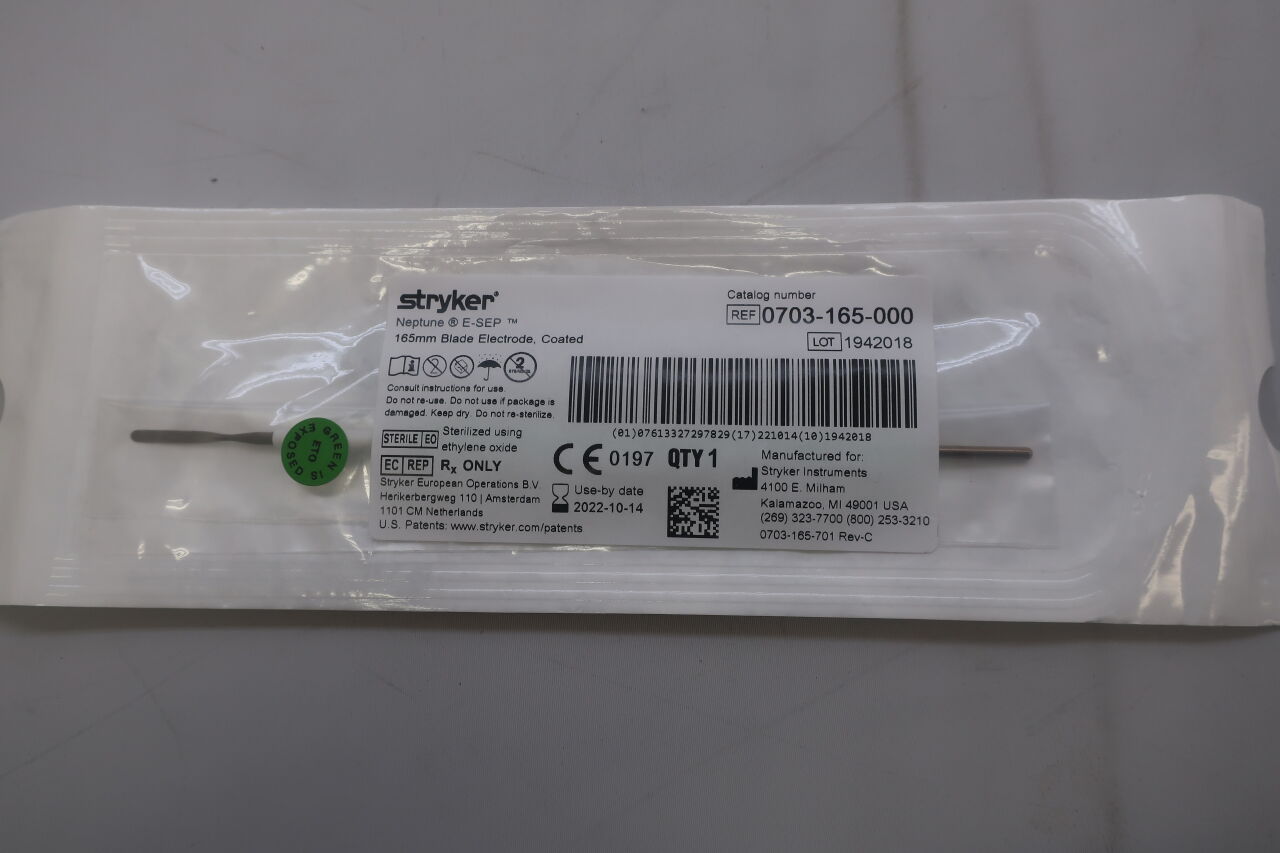 0703-165-000 - STRYKER - Neptune E-SEP 165mm Blade Electrode, Coated, () - ( Expiry Date: 2022-10-14 )