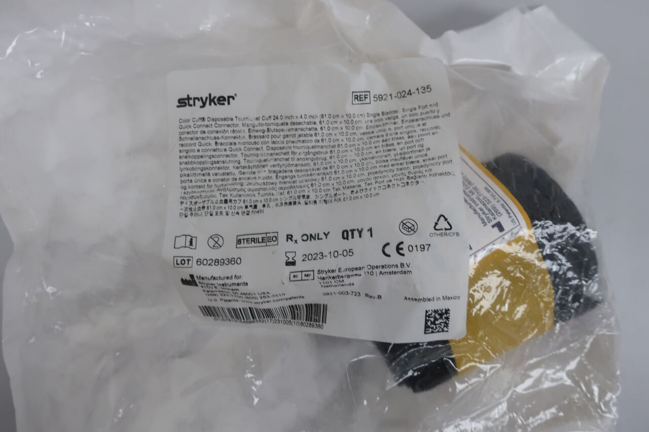 5921-024-135 - STRYKER - Color Cuff Tourniquet Single Bladder, Single Port, Quick 2, (EA) - ( Expiry Date: 2023-10-05 )