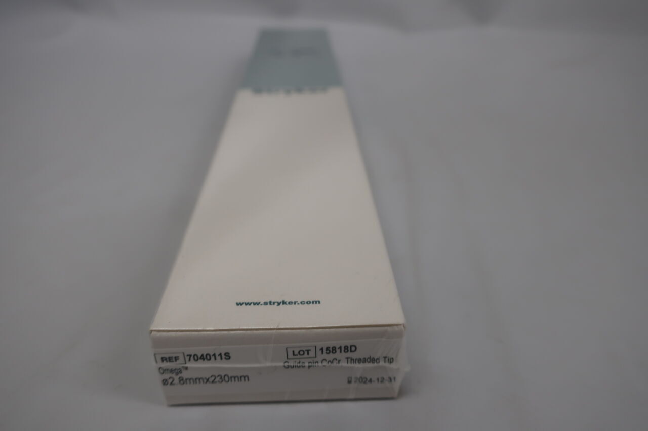 704011S - STRYKER - Omega 2 Guide Pin CoCr, Threaded Tip, 2.8mm x 230mm, (BX/1) - ( Expiry Date: 2022-10-31 )