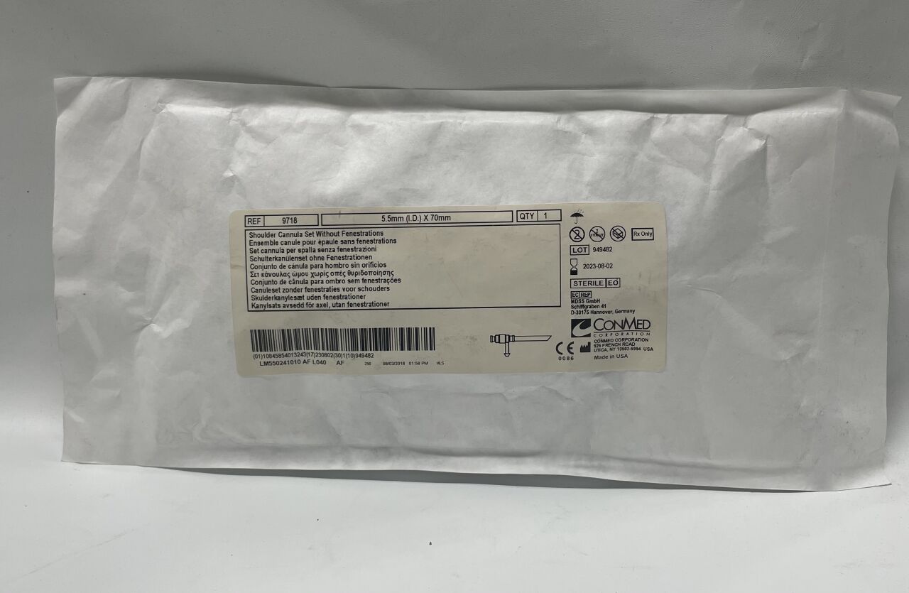 9718 - CONMED - Universal Shoulder Cannula Set 5.5mm x 70mm
, () - ( Expiry Date: 2023-08-02 )