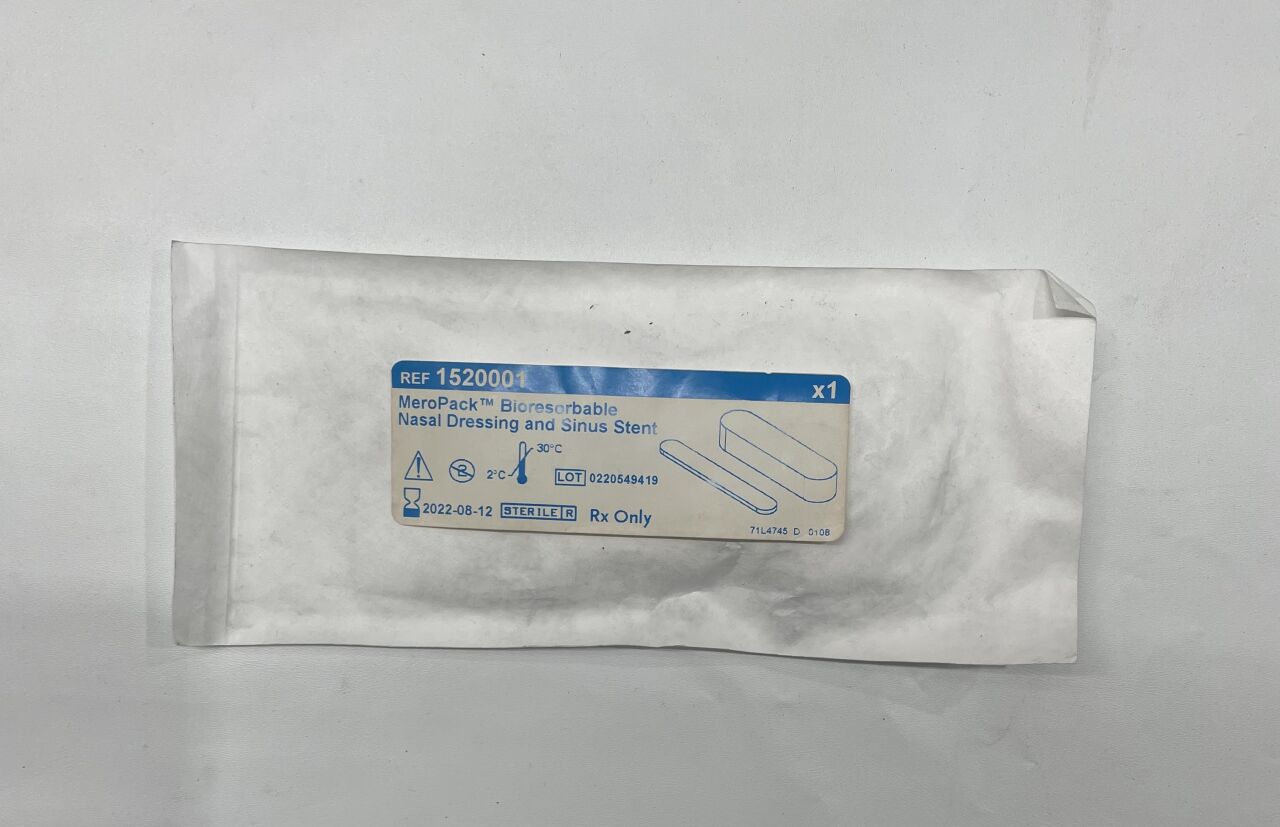 1520001 - MEDTRONIC - meropack bioresorbable nasal dressing and sinus stent, (EA) - ( Expiry Date: 2022-08-12 )