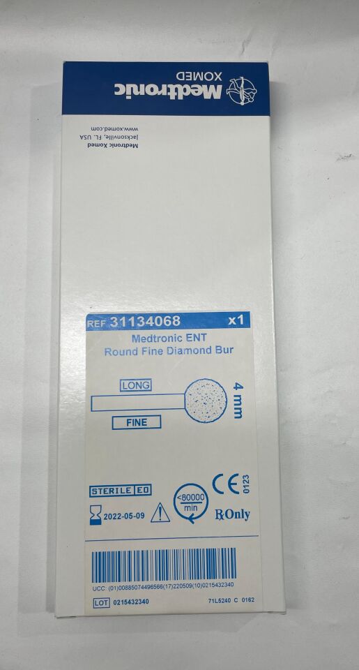 31134068 - MEDTRONIC - ent 4mm round long fine diamond bur, (BX/1) - ( Expiry Date: 2022-05-09 )