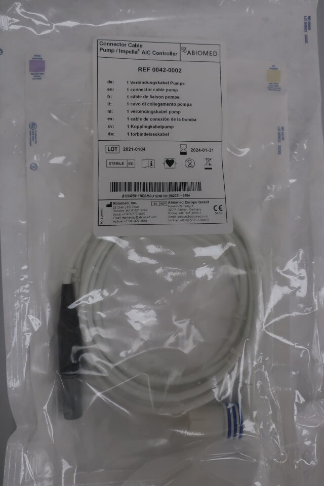 0042-0002 - ABIOMED - Connector Cable Pump for Impella Controller, () - ( Expiry Date: 2021-11-12 )