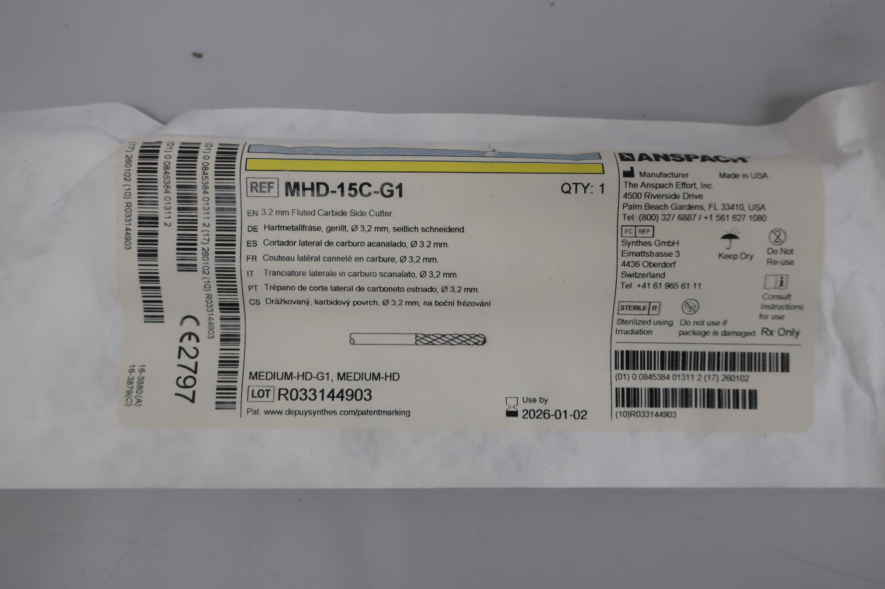 MHD-15C-G1 - ANSPACH - Fluted Carbide Cutting Burr, 3.2 mm dia., (EA) - ( Expiry Date: 2022-09-30 )