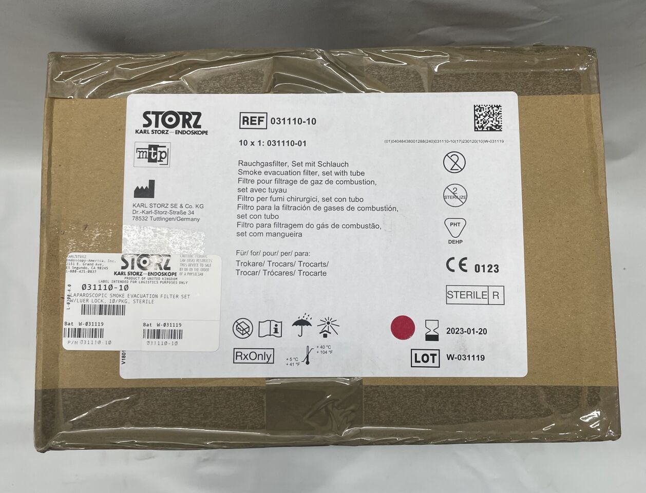 031110-10 - KARL STORZ - Laparoscopic Smoke Evacuation Filter Set with Luer Tube , () - ( Expiry Date: 2020-06-30 )