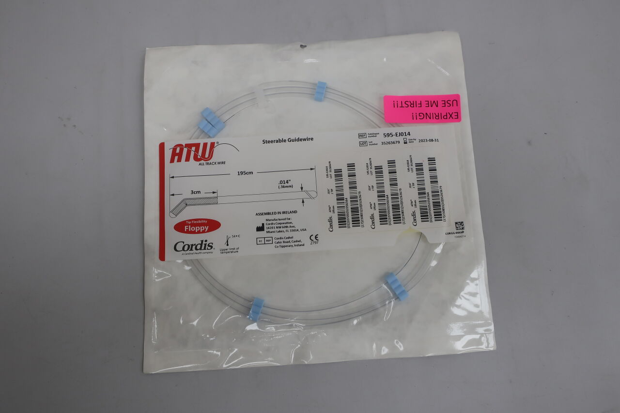 595EJ014 - CORDIS - SGW ATW .014 J FLOPPY 195CM Cardiac/peripheral vascular guidewire, (EA) - ( Expiry Date: 2023-08-31 )