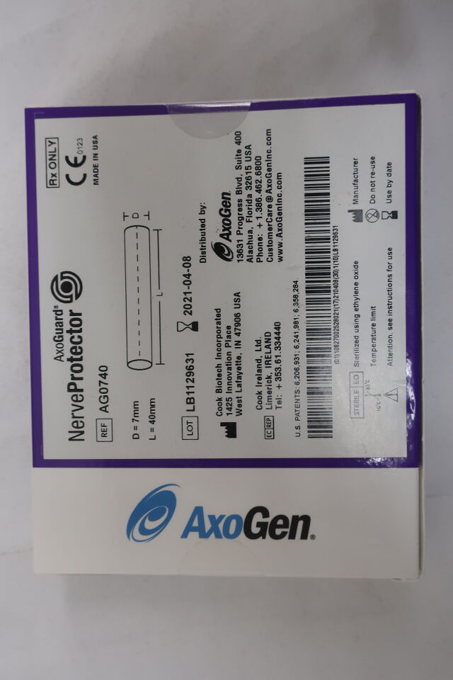 AG0740 - AXOGEN - axoguard nerve protector 7mm x 40mm, (BX/1) - ( Expiry Date: 2021-04-08 )