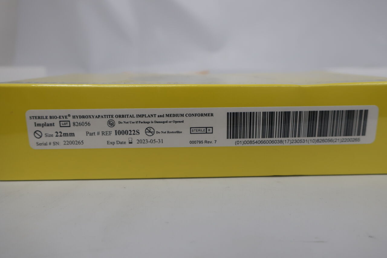 I00022S - IOI - IOI Bio-Eye Hydroxyapatite (HA) Orbital Implant & Conformer 22mm, (BX/1) - ( Expiry Date: 2023-05-31 )