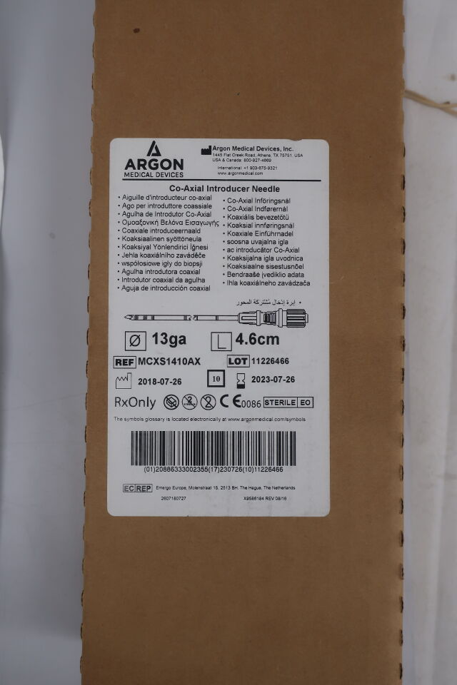 MCXS1410AX - ARGON - Pro-Mag Ultra Biopsy Needles Optional Echogenic Co-axial Introducer Needles 13G x 4.6 cm, (BX/10) - ( Expiry Date: 2023-07-26 )