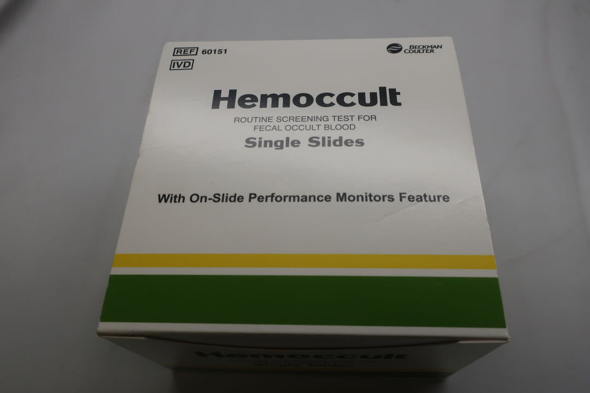 60151 - BECKMAN COULTER - Hemoccult Routine Screening Test For Fecal Occult Blood Single Slides (x), (BX/100)