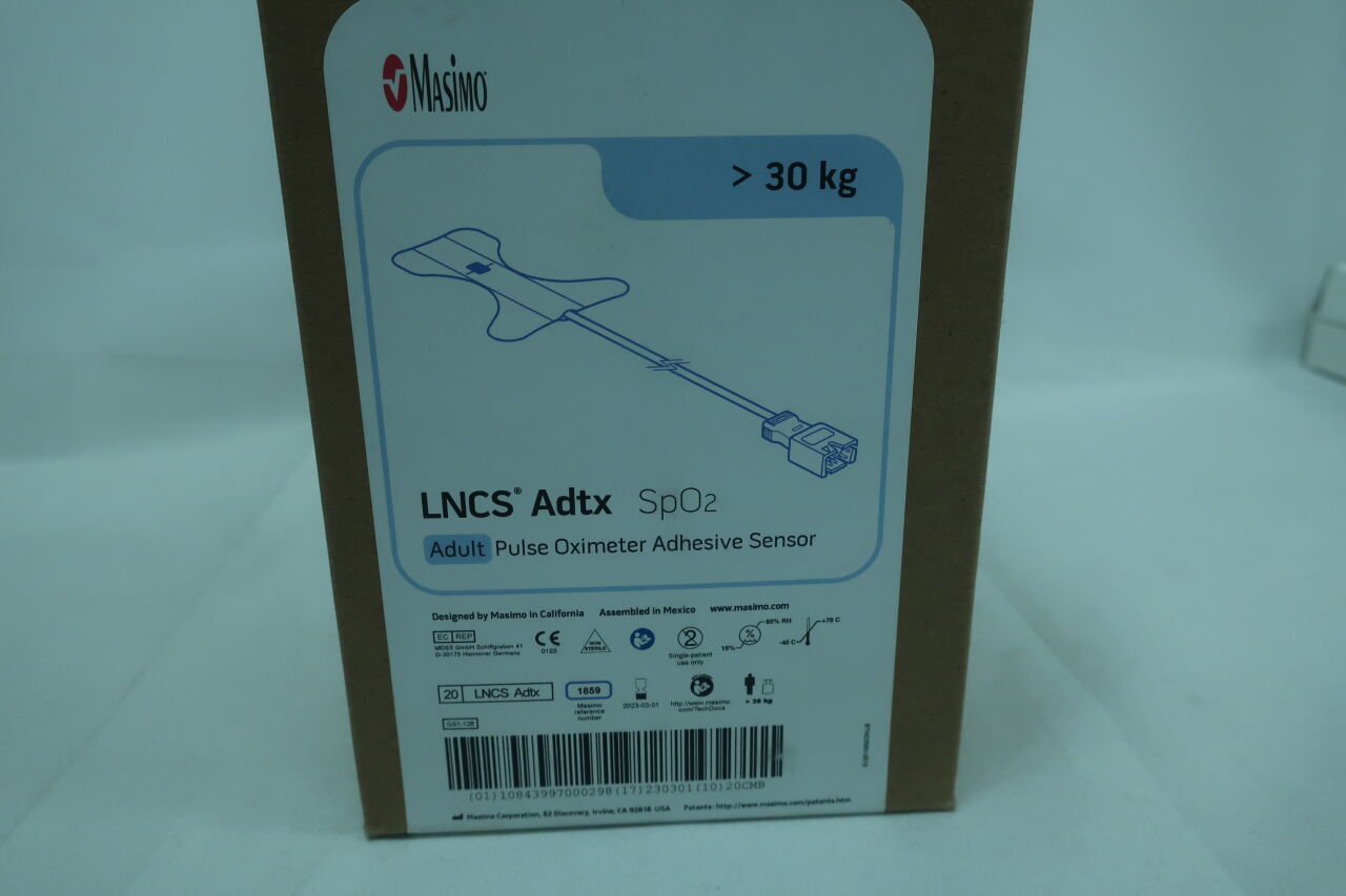 1859 - MASIMO - LNCS Adult Adhesive Wrap SpO2 Sensor, 18 in. Cord Length, White Cord, () - ( Expiry Date: 2018-10-06 )