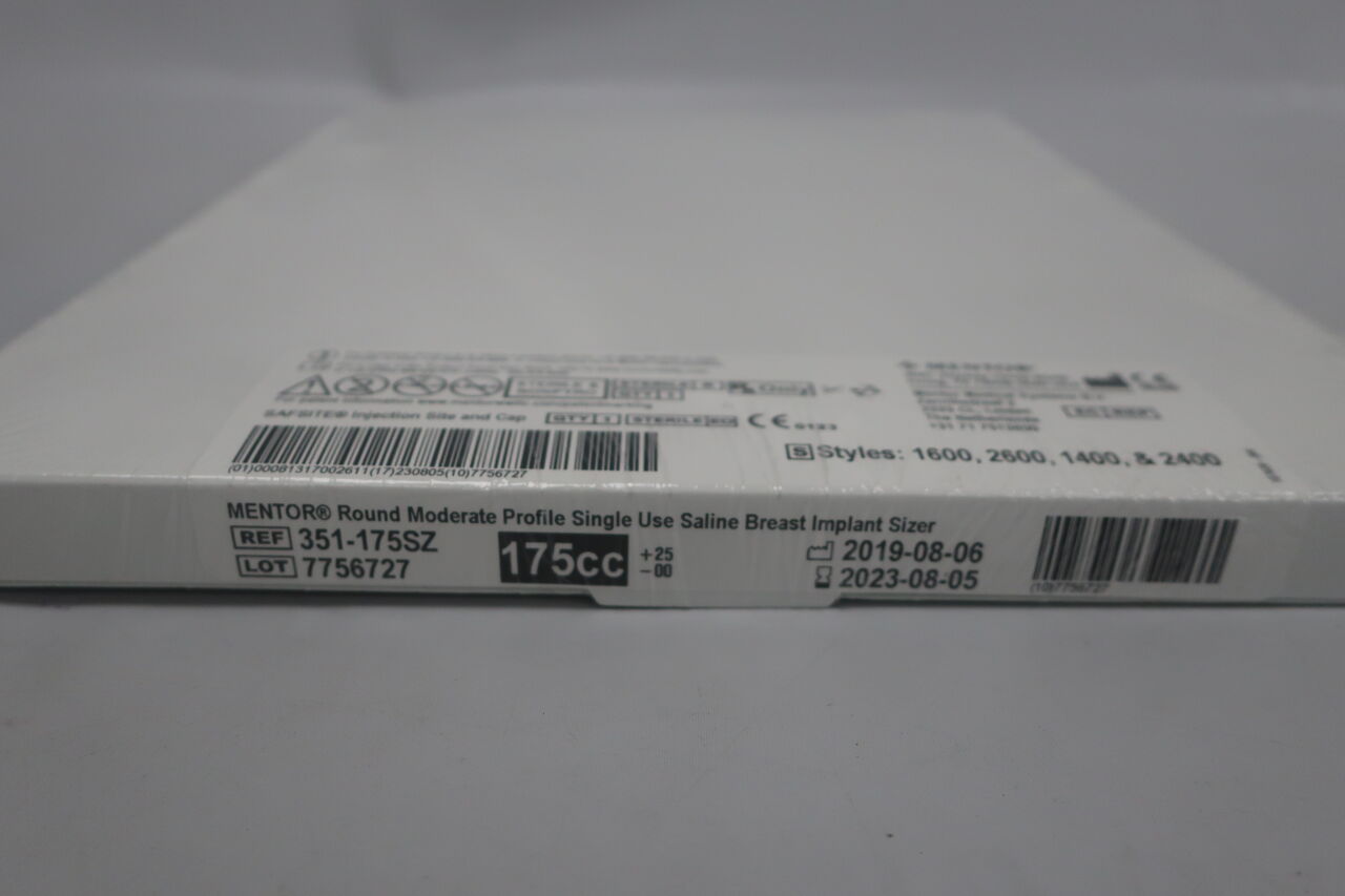 351-175SZ - MENTOR - Round Moderate Profile  Saline Breast Implant Sizer, 175cc, (BX/1) - ( Expiry Date: 2023-08-05 )