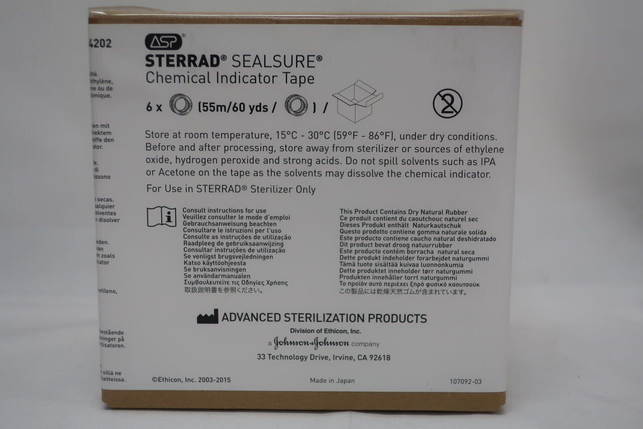 14202 - ASP - sterrad sealsure chemical indicator tape 55m - 60yds, (BX/6) - ( Expiry Date: 2021-07-03 )