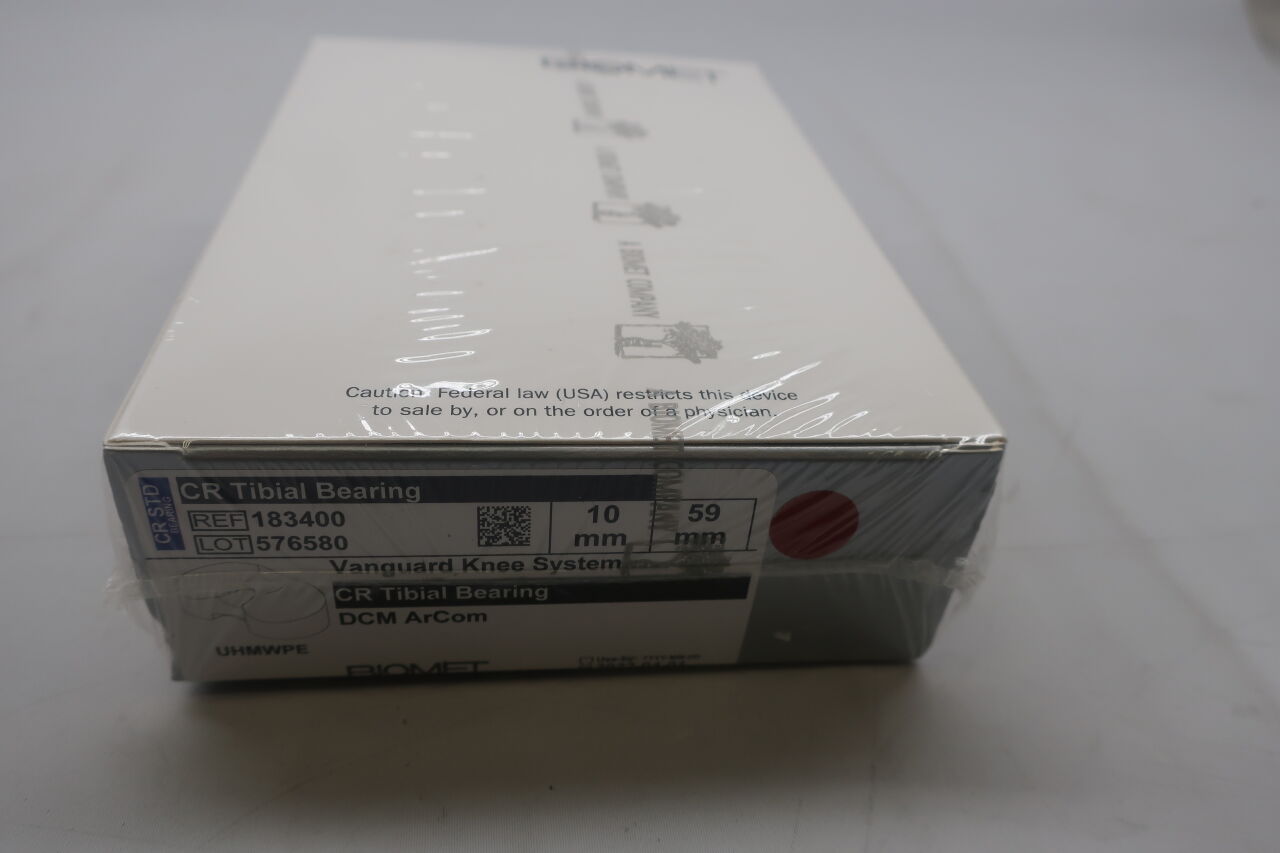 183400 - BIOMET - CR Tibial Bearing  Vanguard CR Tib Bearing 59 x 10mm, (BX/1) - ( Expiry Date: 2022-04-01 )