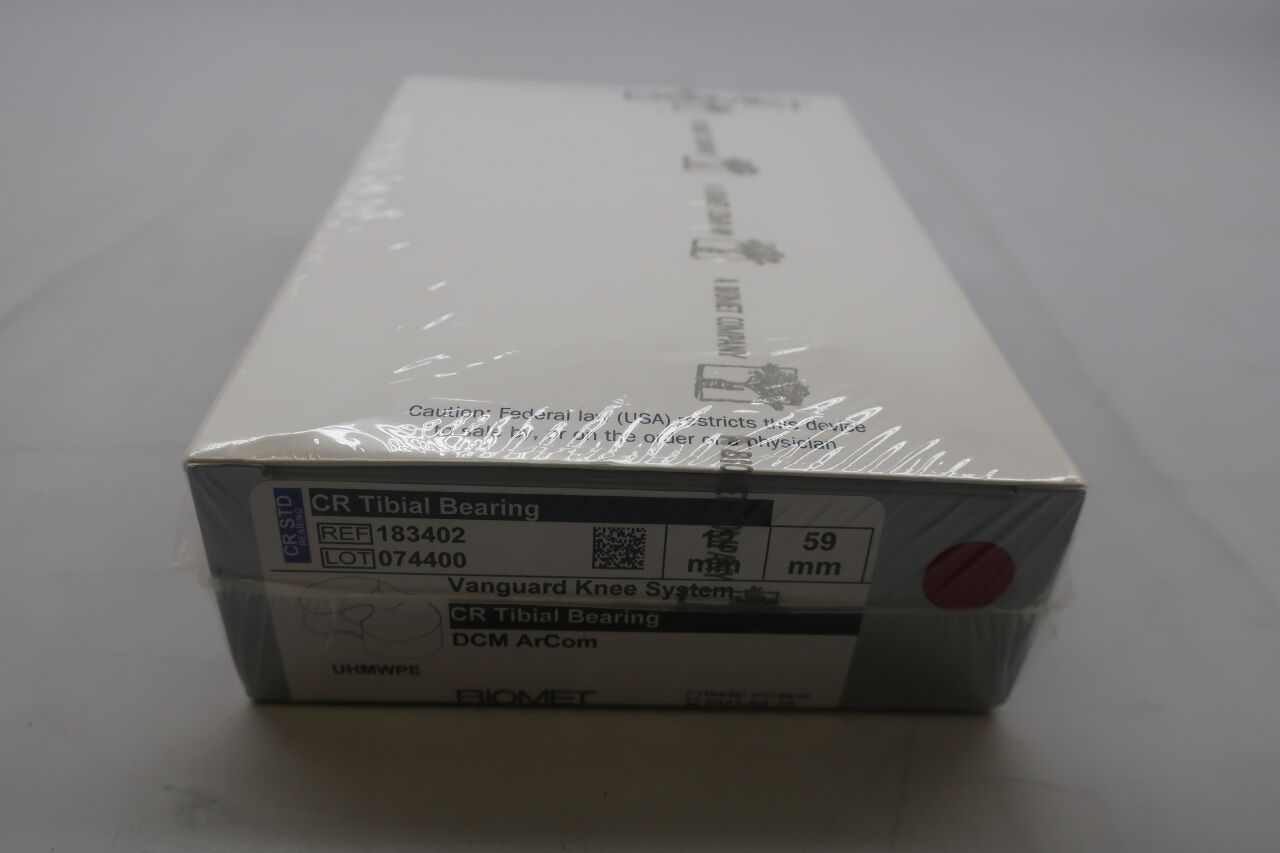 183402 - BIOMET - CR Tibial Bearing Vanguard CR Tib Bearing 59 x 12mm, (BX/1) - ( Expiry Date: 2022-04-25 )