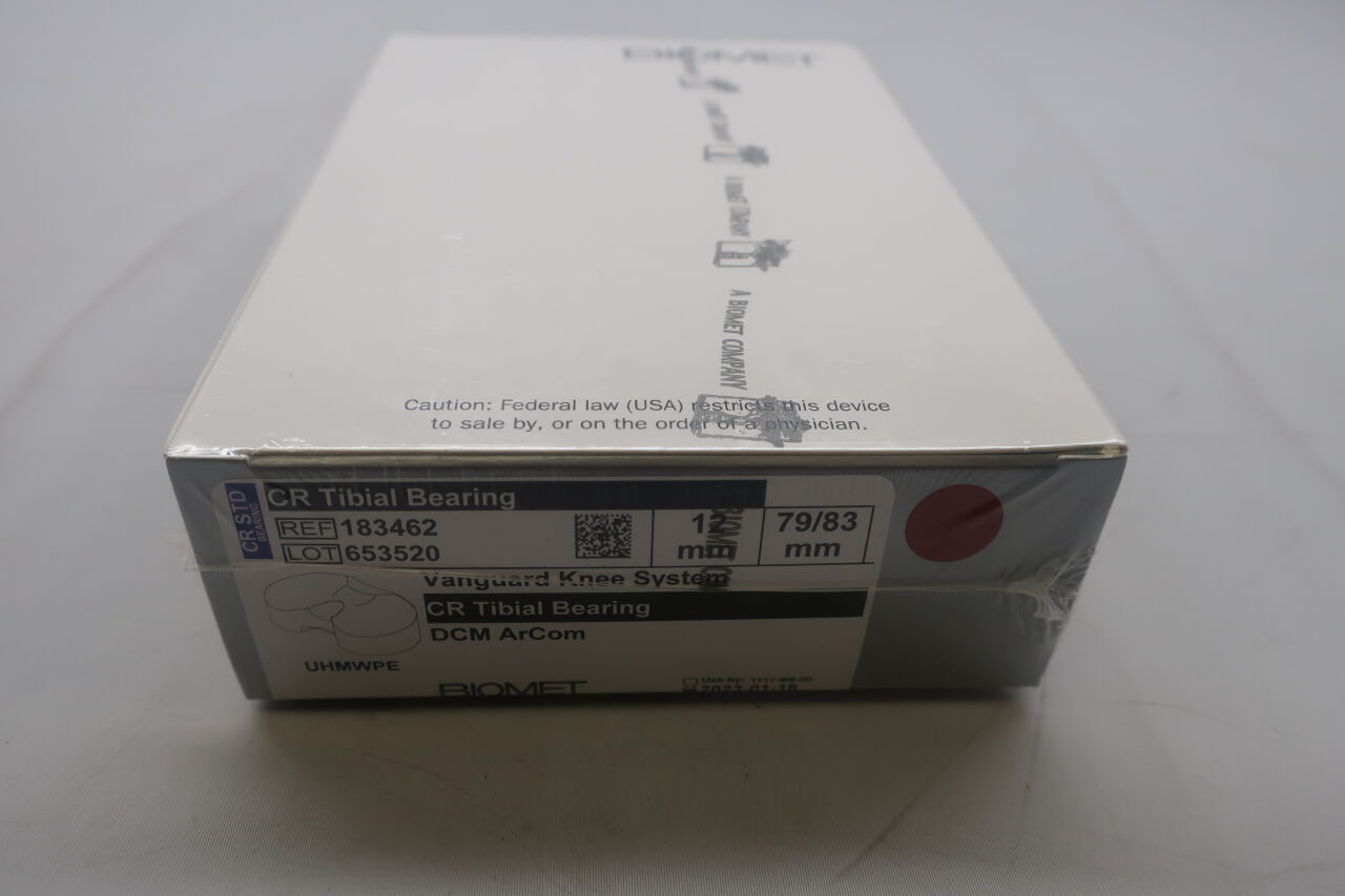183462 - BIOMET - CR Tibial Bearing Vanguard VE CR Tib Bearing 79/83 x 12mm, (BX/1) - ( Expiry Date: 2023-01-18 )