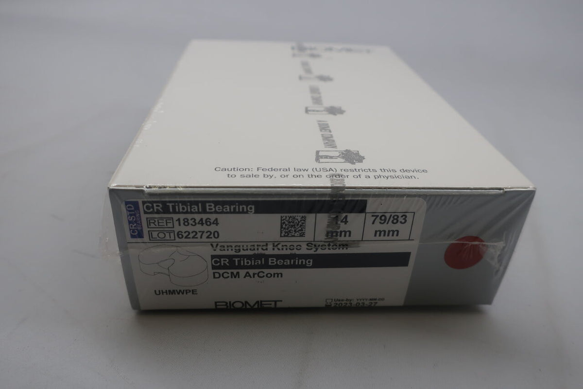 183464 - BIOMET - CR Tibial Bearing Vanguard VE CR Tib Bearing 79/83 x 14mm, (BX/1)