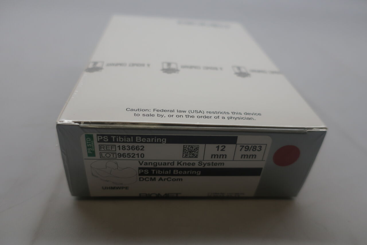 183662 - BIOMET - PS TIBIAL BEARING Vanguard PS Tib Bearing 79/83 x 12mm, (BX/1) - ( Expiry Date: 2023-02-13 )