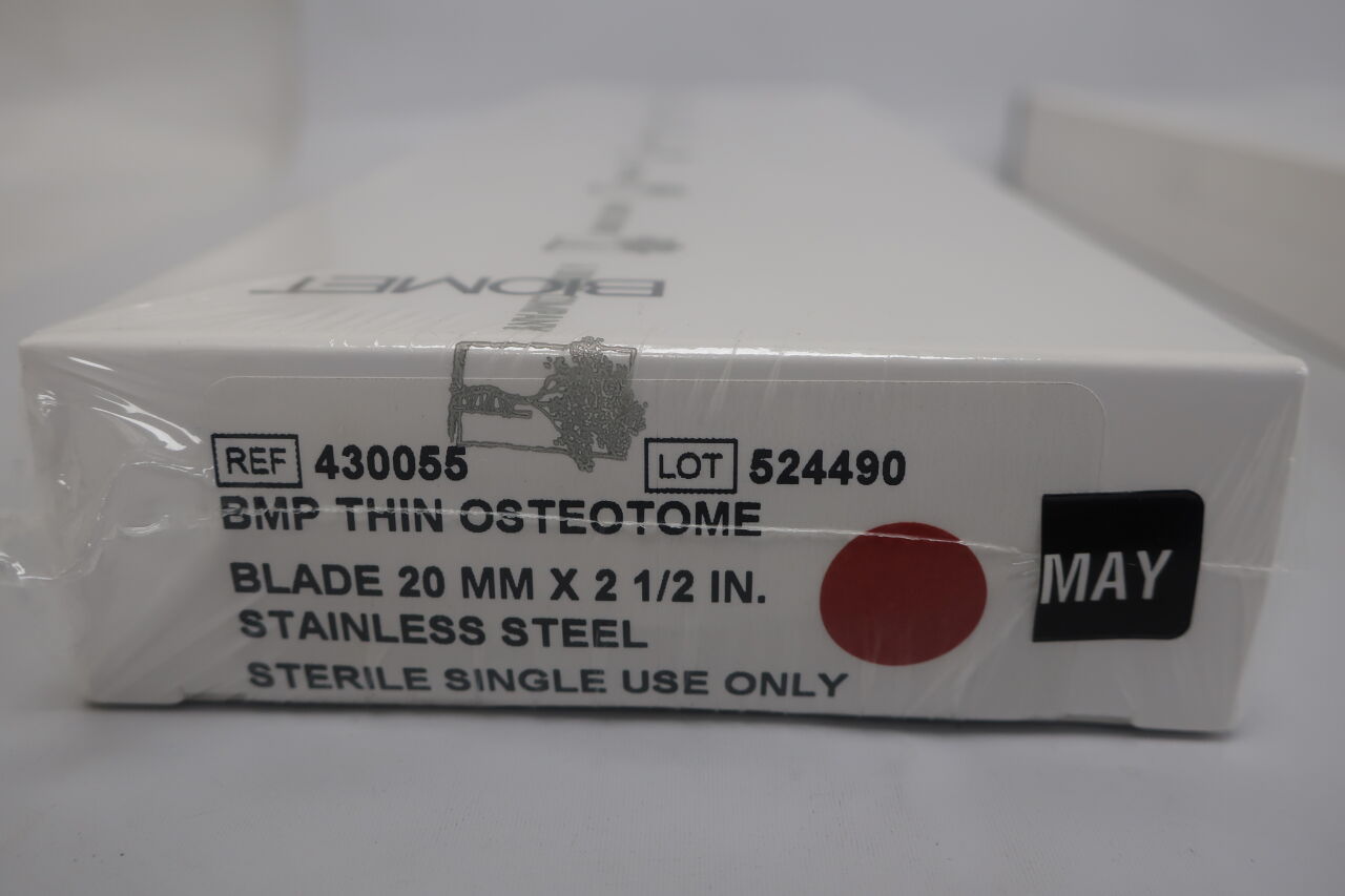 430055 - BIOMET - orthopaedic osteotome blade- thin 20mm, (BX/1) - ( Expiry Date: 2023-05-09 )