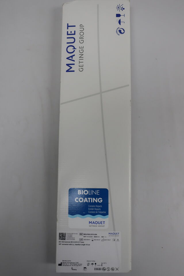 BEQ-PAS-2315-USA - MAQUET - Arterial HLS Cannula, Bioline 23F x 15cm, (BX/1) - ( Expiry Date: 2023-09-27 )