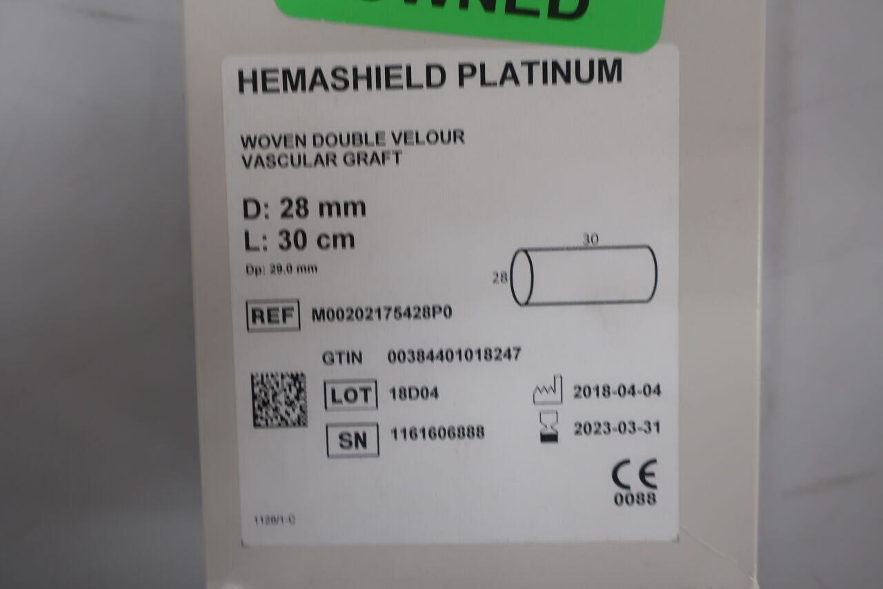 M00202175428P0 - MAQUET - Hamashield Platinum Woven Double Velour Vascular Graft 28mm x 30cm, (BX/1) - ( Expiry Date: 2022-10-31 )