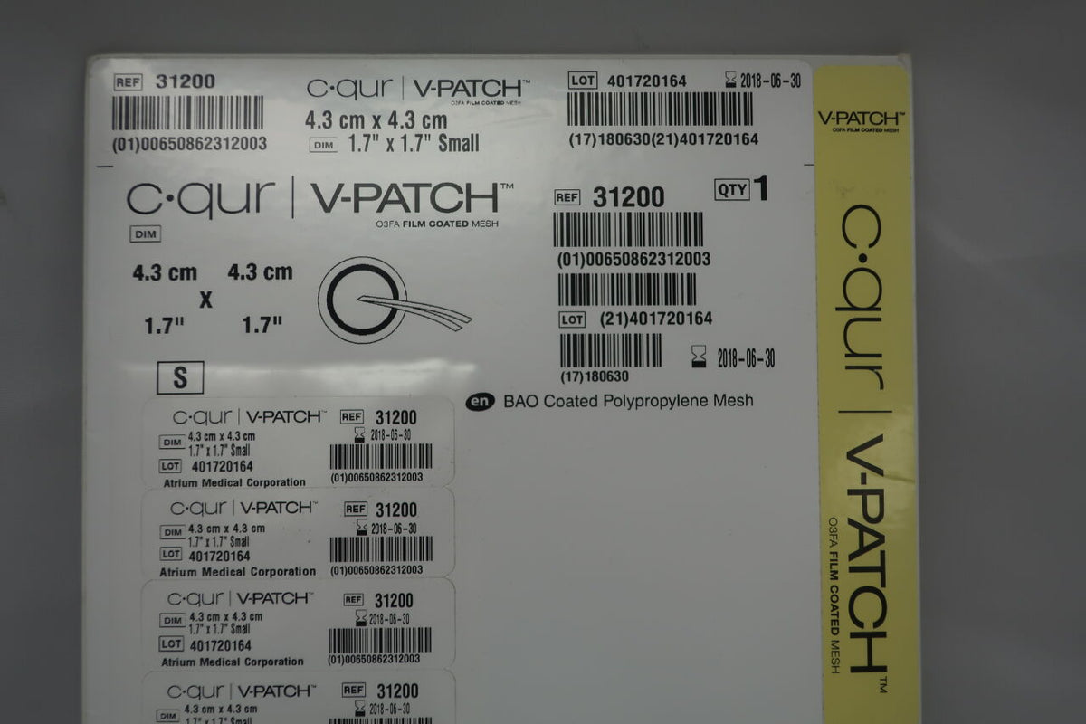 31200 - ATRIUM - Atrium C-QUR V-Patch Mesh, 4.3 x 4.3 cm Size, (EA)