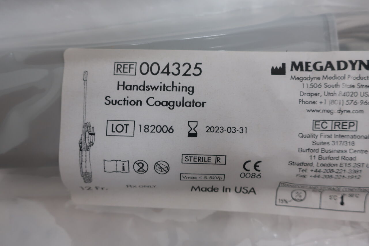 004325 - MEGADYNE MEDICAL PRODUCTS INC. - Handswitching Suction Coagulator, 12 FR., 15.24 (6in.) Length, (EA) - ( Expiry Date: 2023-03-31 )