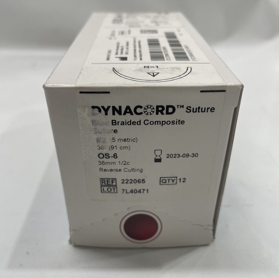 222065 - MEDOS - Suture Blue Braided Composite Suture OS-6 36mm 1/2c (5 metric), 36 inches (91 cm), (BX/12) - ( Expiry Date: 2023-09-30 )