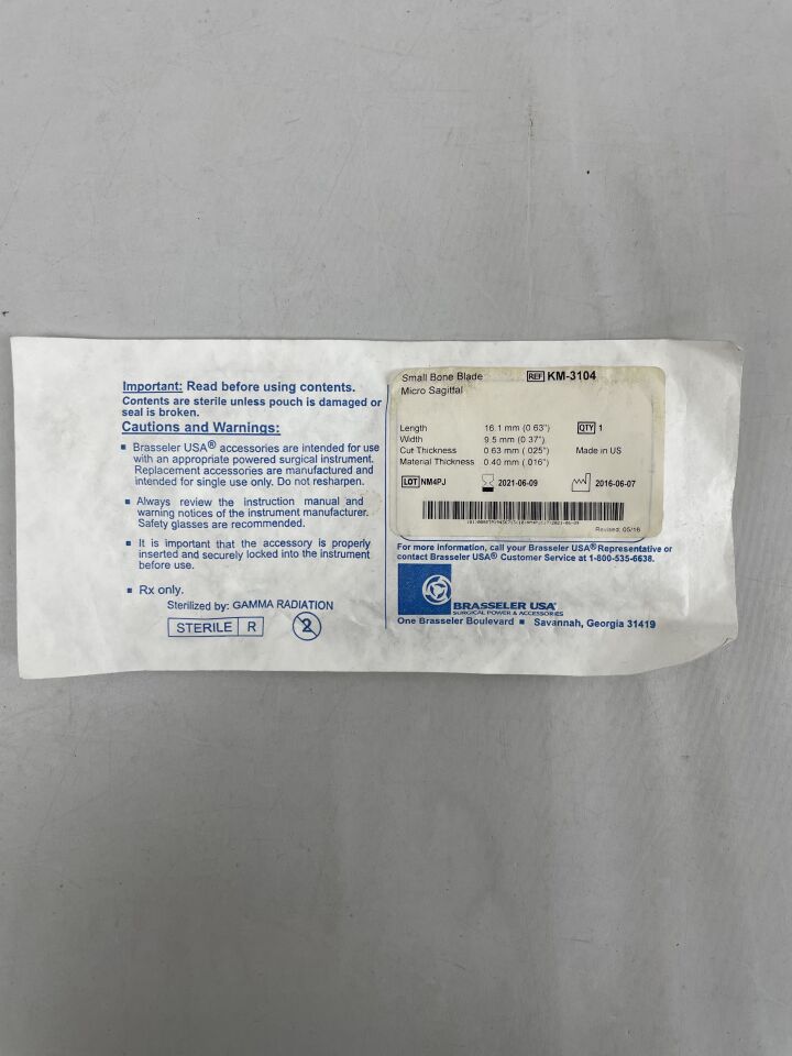 KM-3104 - BRASSELER - Small Bone Blade Micro Sagittal, (EA) - ( Expiry Date: 2021-06-09 )